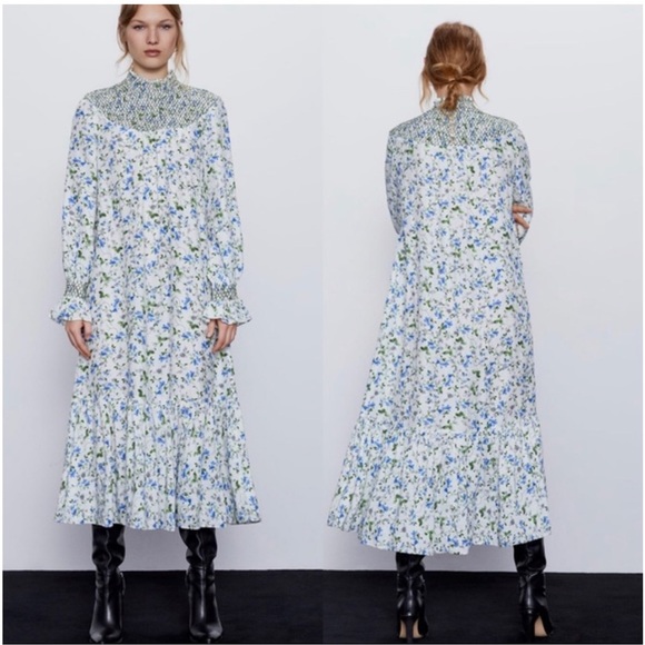 ZARA FLORAL PRINTED RUSTIC DRESS - Picture 6 of 16
